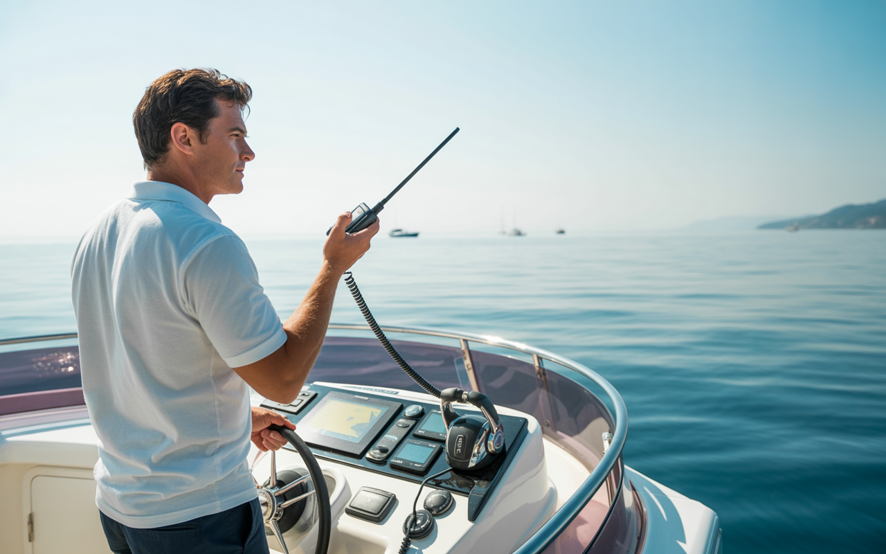 Boater with radio
