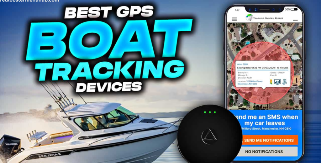 GPS tracker installed on a boat for location monitoring