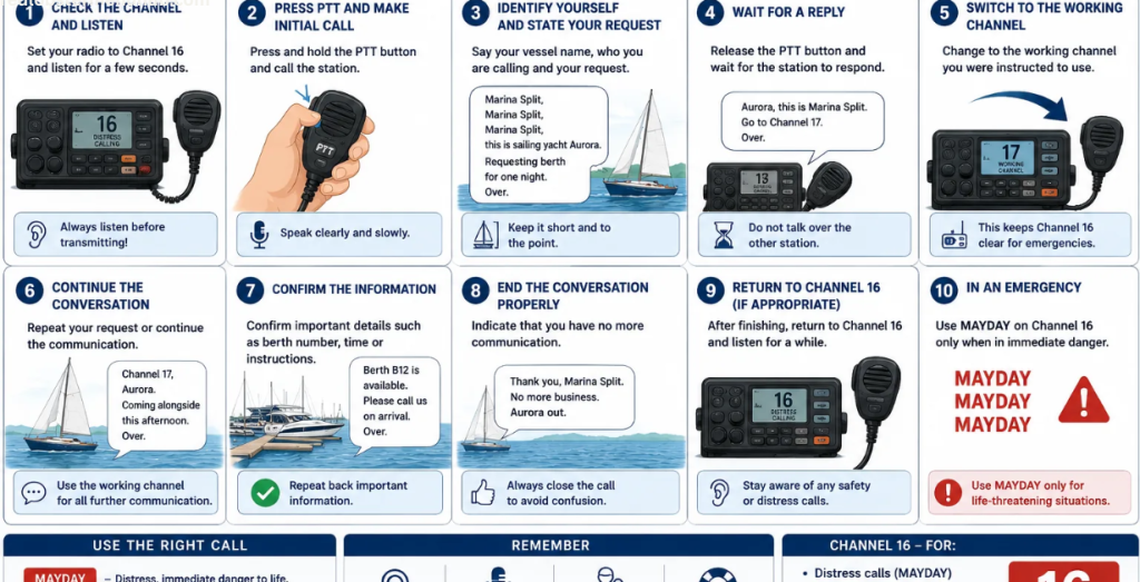 VHF emergency channel guide for boaters